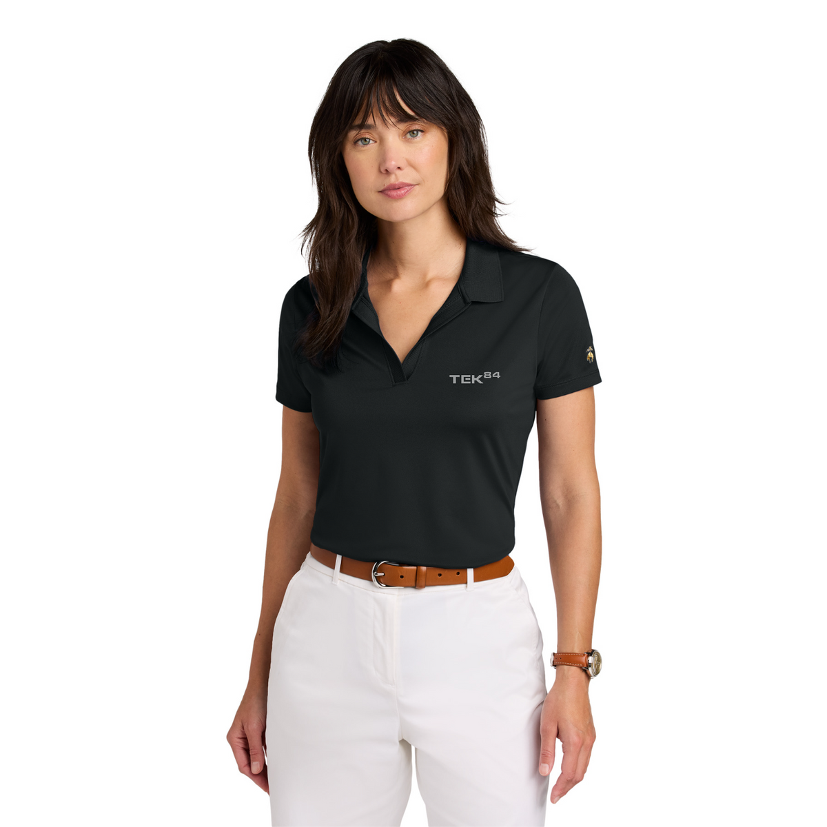 Brooks Brothers Women's Mesh Pique Performance Polo — model