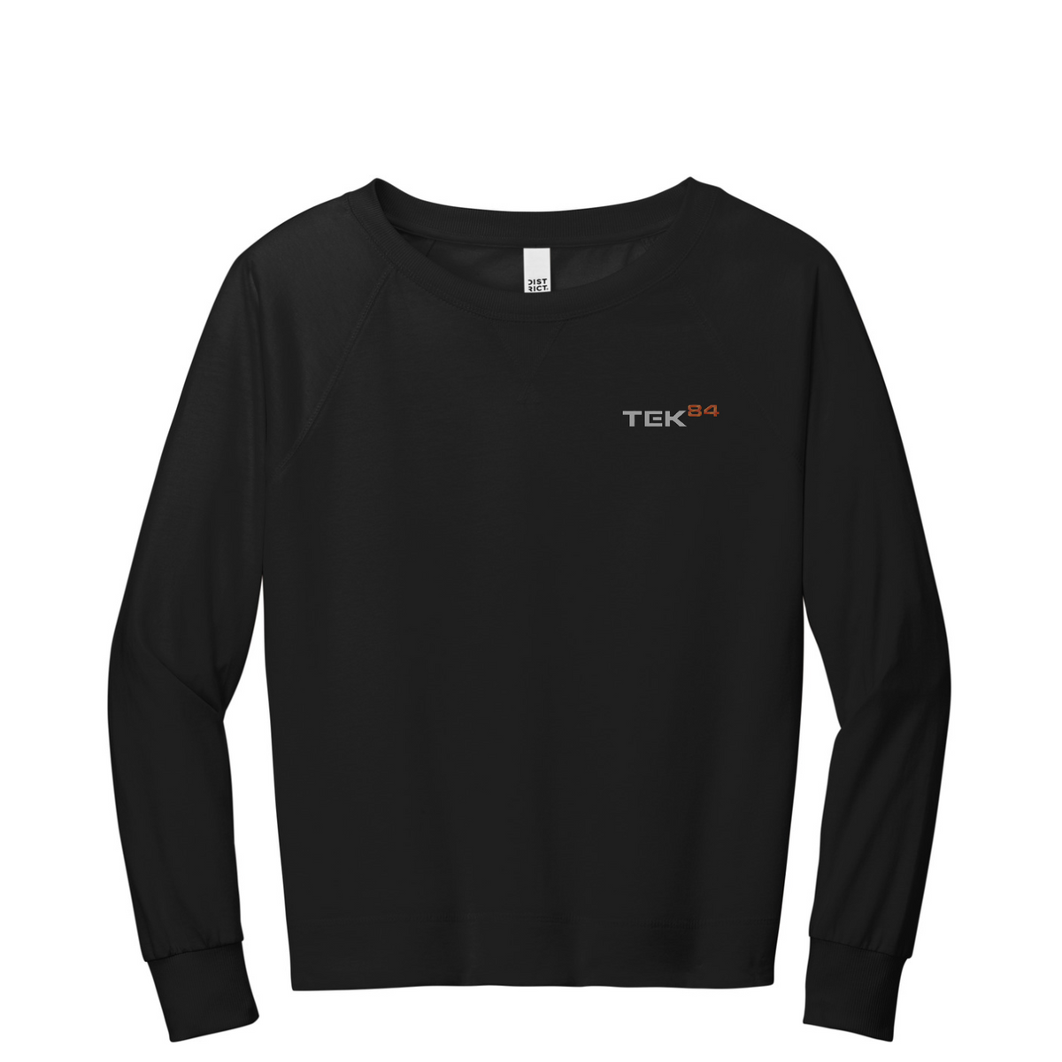 District Women's Featherweight French Terry Long Sleeve Crewneck — Black