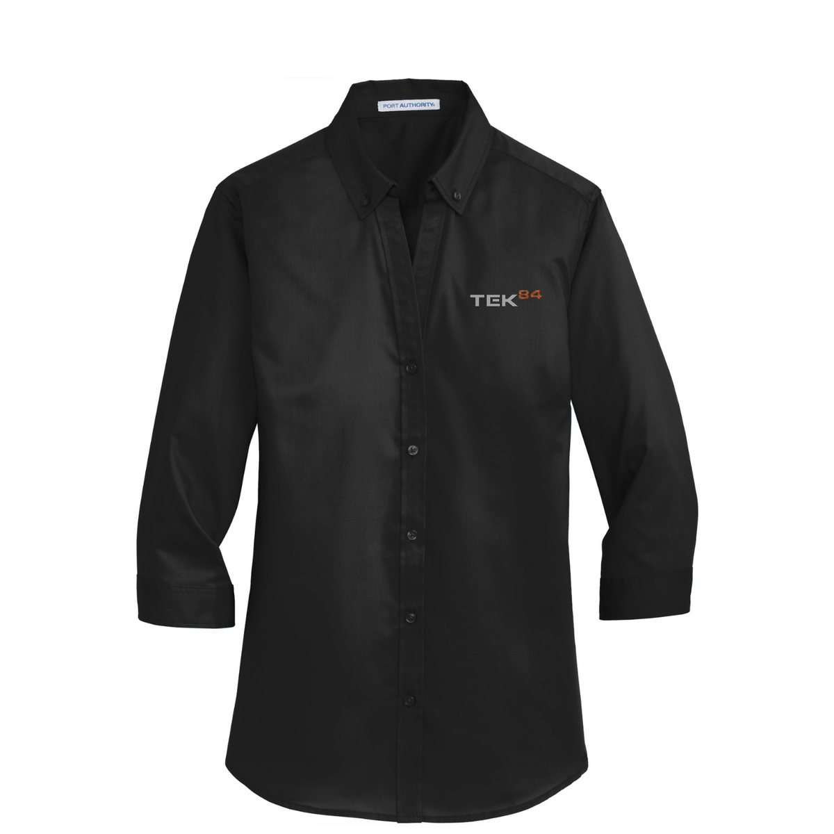 Port Authority Women's 3/4-Sleeve SuperPro Twill Shirt — Black