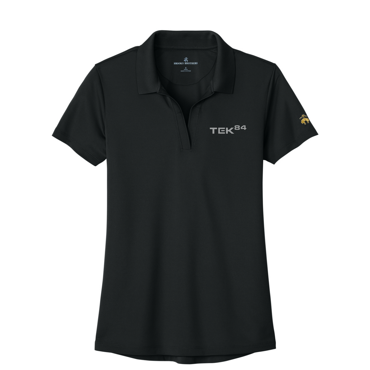 Brooks Brothers Women's Mesh Pique Performance Polo — Deep Black