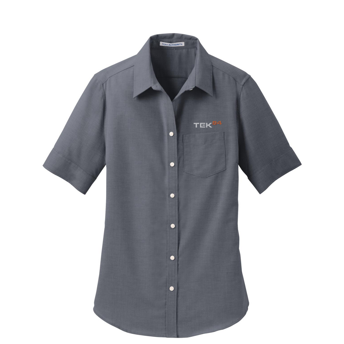 Port Authority Women's Short Sleeve SuperPro Oxford Shirt — Black