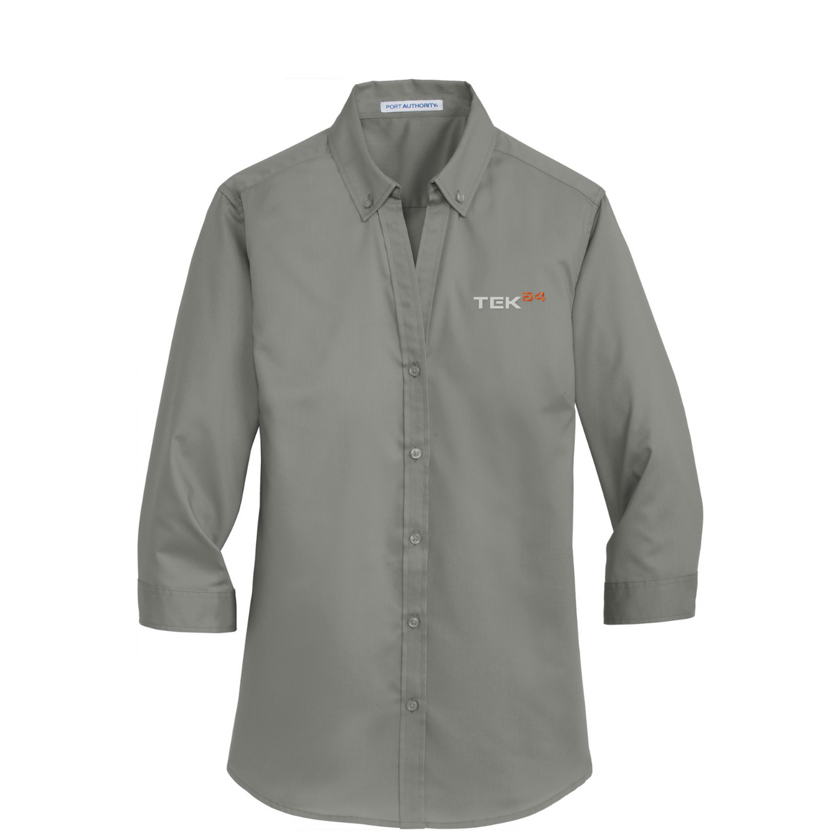 Port Authority Women's 3/4-Sleeve SuperPro Twill Shirt — Monument Grey